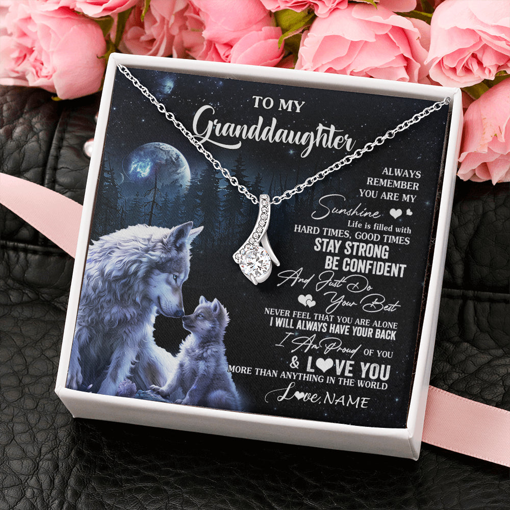 Personalized To My Granddaughter Wolf Necklace From Grandma Grandpa Always Remember Granddaughter Birthday Christmas Customized Gift Box Message Card