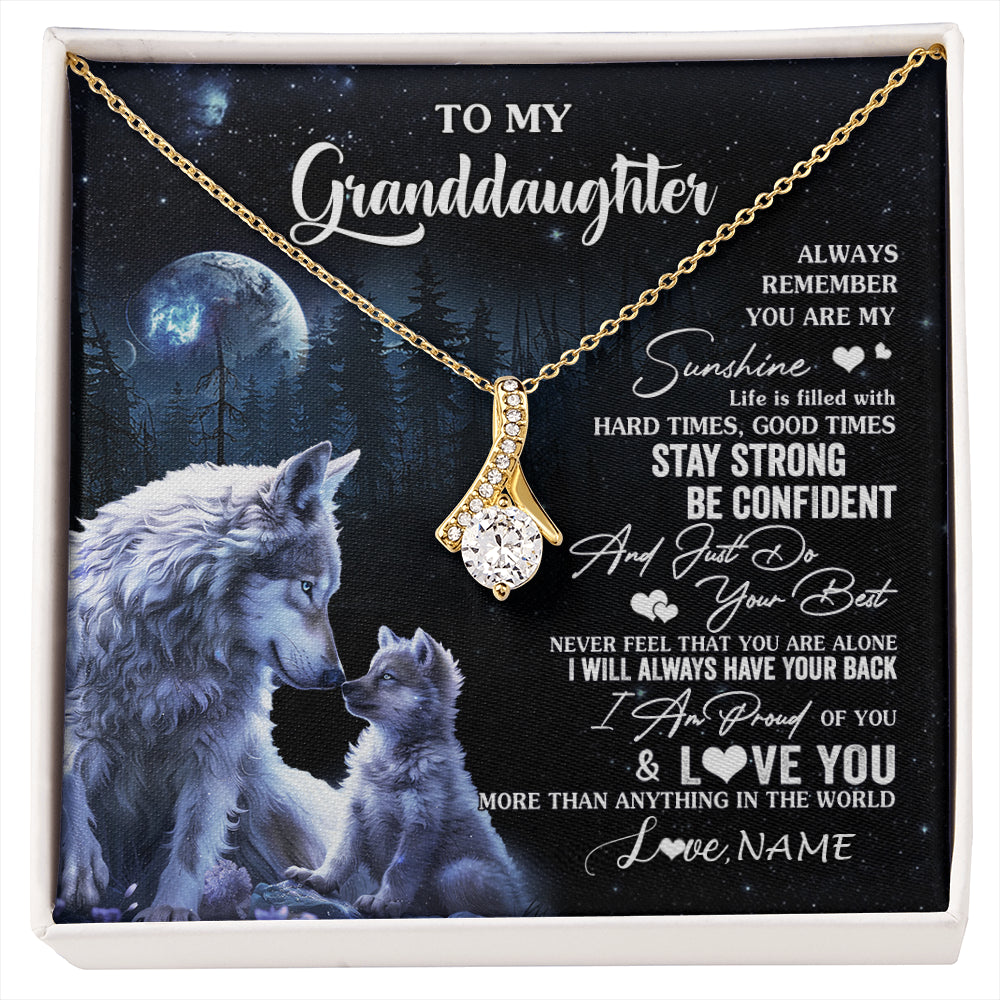 Personalized To My Granddaughter Wolf Necklace From Grandma Grandpa Always Remember Granddaughter Birthday Christmas Customized Gift Box Message Card