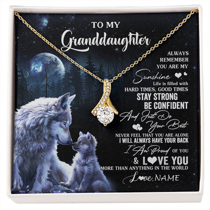Personalized To My Granddaughter Wolf Necklace From Grandma Grandpa Always Remember Granddaughter Birthday Christmas Customized Gift Box Message Card