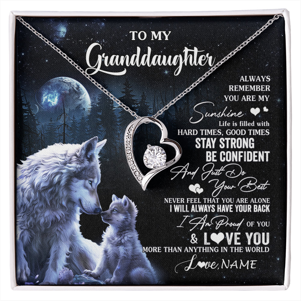 Personalized To My Granddaughter Wolf Necklace From Grandma Grandpa Always Remember Granddaughter Birthday Christmas Customized Gift Box Message Card
