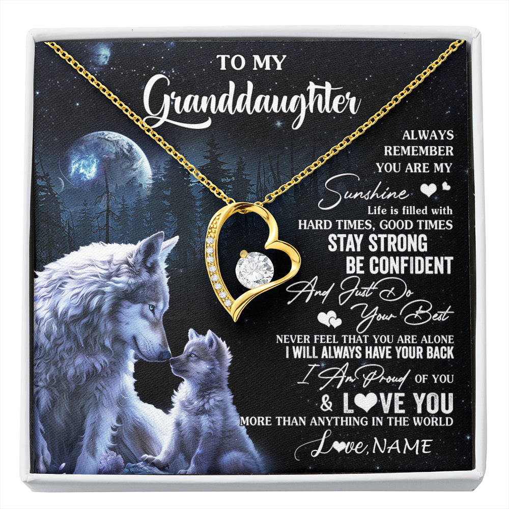 Personalized To My Granddaughter Wolf Necklace From Grandma Grandpa Always Remember Granddaughter Birthday Christmas Customized Gift Box Message Card