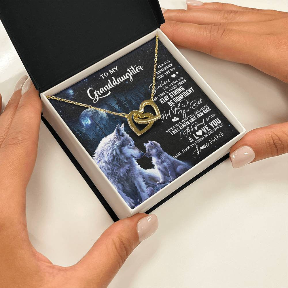 Personalized To My Granddaughter Wolf Necklace From Grandma Grandpa Always Remember Granddaughter Birthday Christmas Customized Gift Box Message Card