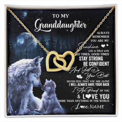 Personalized To My Granddaughter Wolf Necklace From Grandma Grandpa Always Remember Granddaughter Birthday Christmas Customized Gift Box Message Card