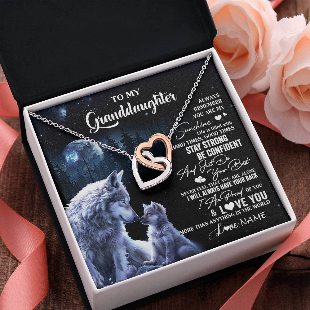 Personalized To My Granddaughter Wolf Necklace From Grandma Grandpa Always Remember Granddaughter Birthday Christmas Customized Gift Box Message Card