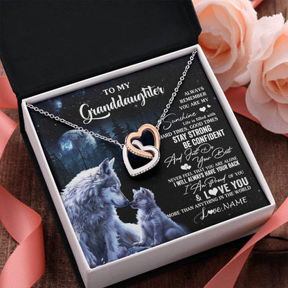 Personalized To My Granddaughter Wolf Necklace From Grandma Grandpa Always Remember Granddaughter Birthday Christmas Customized Gift Box Message Card