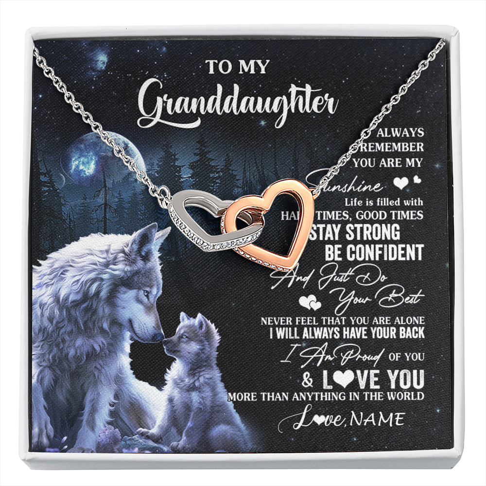 Personalized To My Granddaughter Wolf Necklace From Grandma Grandpa Always Remember Granddaughter Birthday Christmas Customized Gift Box Message Card