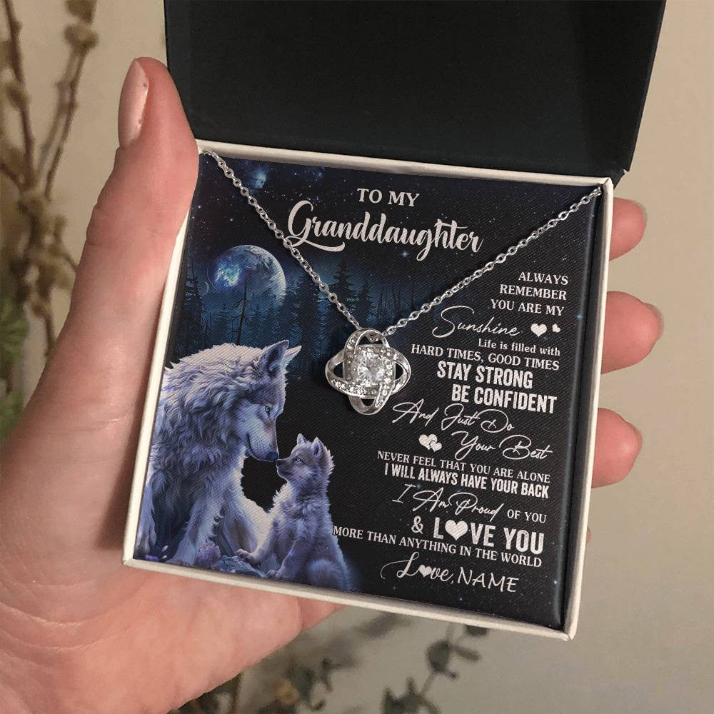 Personalized To My Granddaughter Wolf Necklace From Grandma Grandpa Always Remember Granddaughter Birthday Christmas Customized Gift Box Message Card