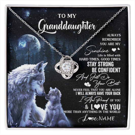 Personalized To My Granddaughter Wolf Necklace From Grandma Grandpa Always Remember Granddaughter Birthday Christmas Customized Gift Box Message Card