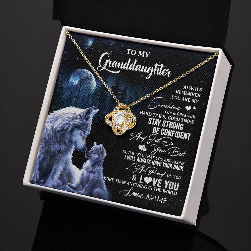 Personalized To My Granddaughter Wolf Necklace From Grandma Grandpa Always Remember Granddaughter Birthday Christmas Customized Gift Box Message Card