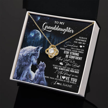 Personalized To My Granddaughter Wolf Necklace From Grandma Grandpa Always Remember Granddaughter Birthday Christmas Customized Gift Box Message Card
