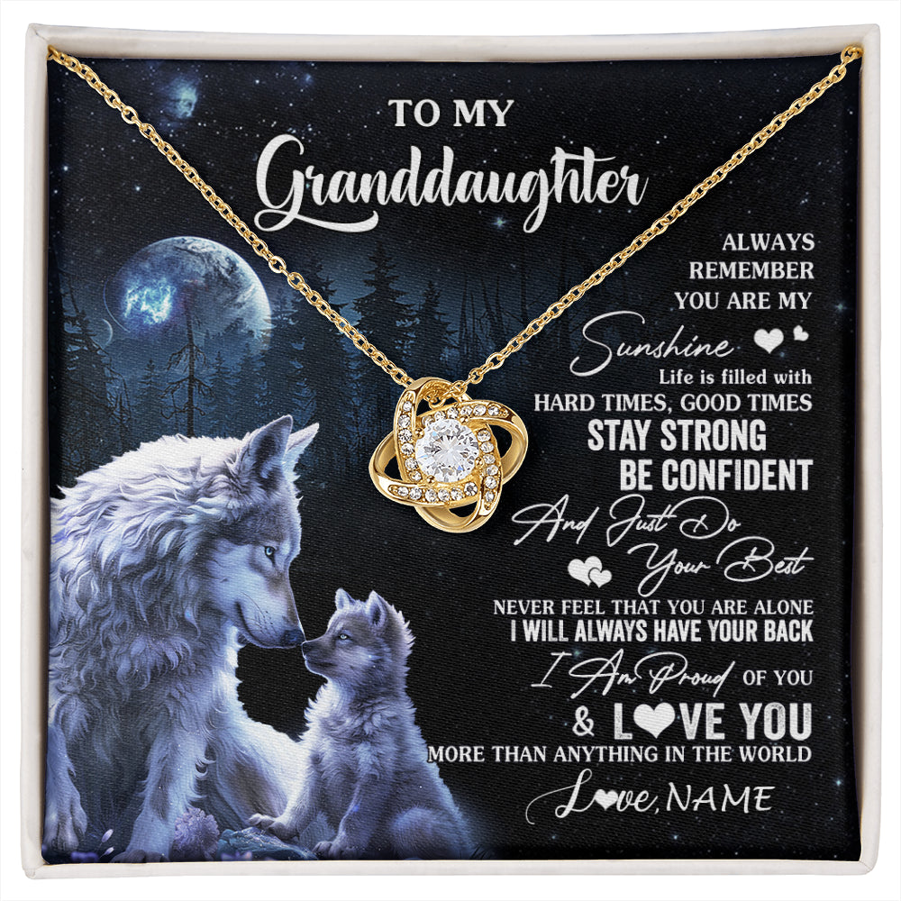 Personalized To My Granddaughter Wolf Necklace From Grandma Grandpa Always Remember Granddaughter Birthday Christmas Customized Gift Box Message Card