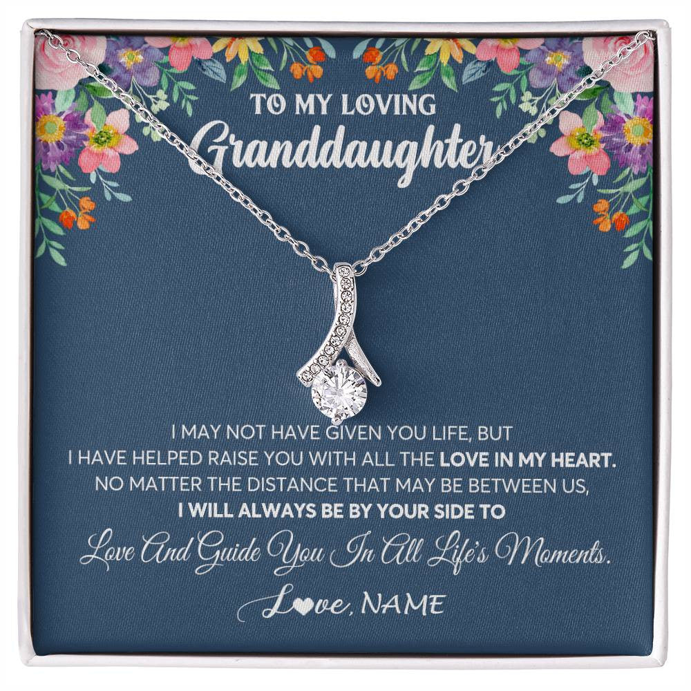 Personalized To My Loving Granddaughter Necklace From Grandma No Matter The Distance Granddaughter Birthday Christmas Jewelry Customized Gift Box Message Card