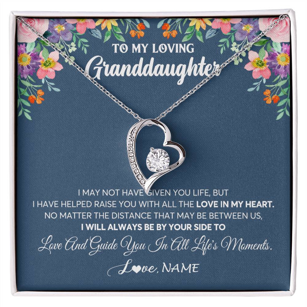 Personalized To My Loving Granddaughter Necklace From Grandma No Matter The Distance Granddaughter Birthday Christmas Jewelry Customized Gift Box Message Card