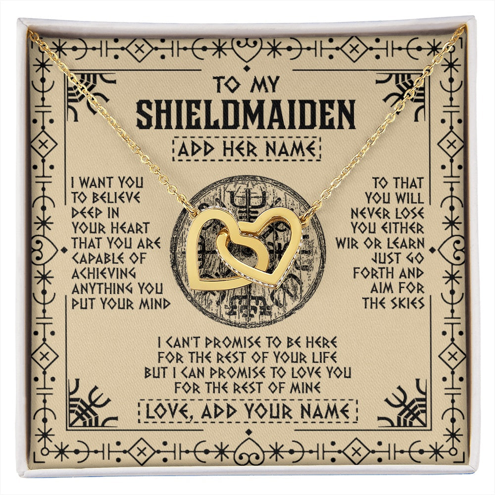 Personalized To My Shieldmaiden Necklace Viking Never Lose Niece Granddaughter Daughter Birthday Gifts Christmas Jewelry Customized Gift Box Message Card