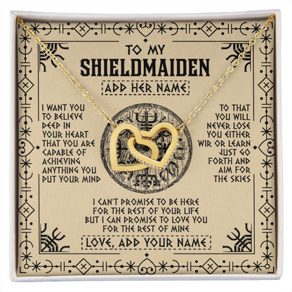 Personalized To My Shieldmaiden Necklace Viking Never Lose Niece Granddaughter Daughter Birthday Gifts Christmas Jewelry Customized Gift Box Message Card