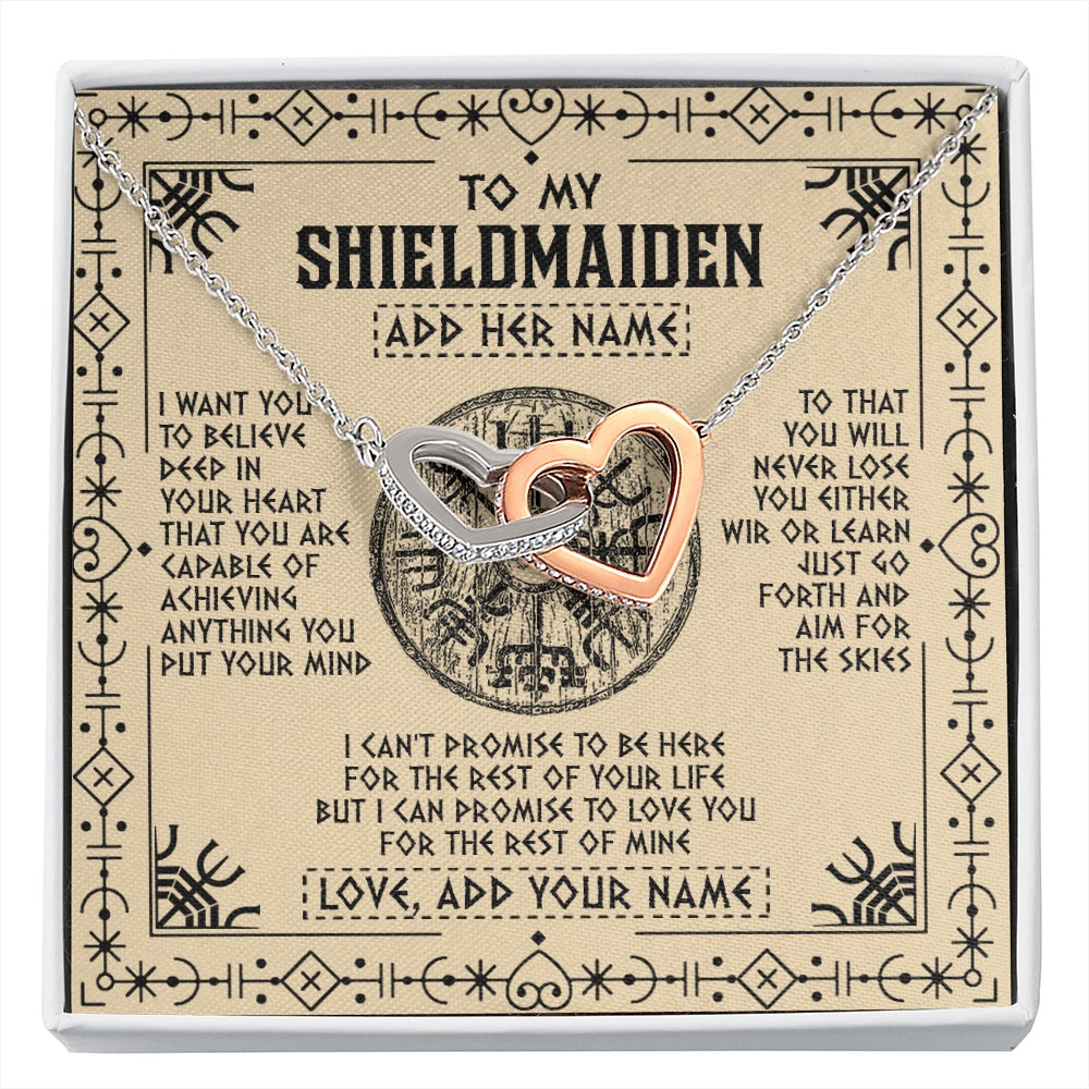 Personalized To My Shieldmaiden Necklace Viking Never Lose Niece Granddaughter Daughter Birthday Gifts Christmas Jewelry Customized Gift Box Message Card