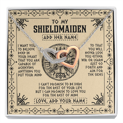 Personalized To My Shieldmaiden Necklace Viking Never Lose Niece Granddaughter Daughter Birthday Gifts Christmas Jewelry Customized Gift Box Message Card