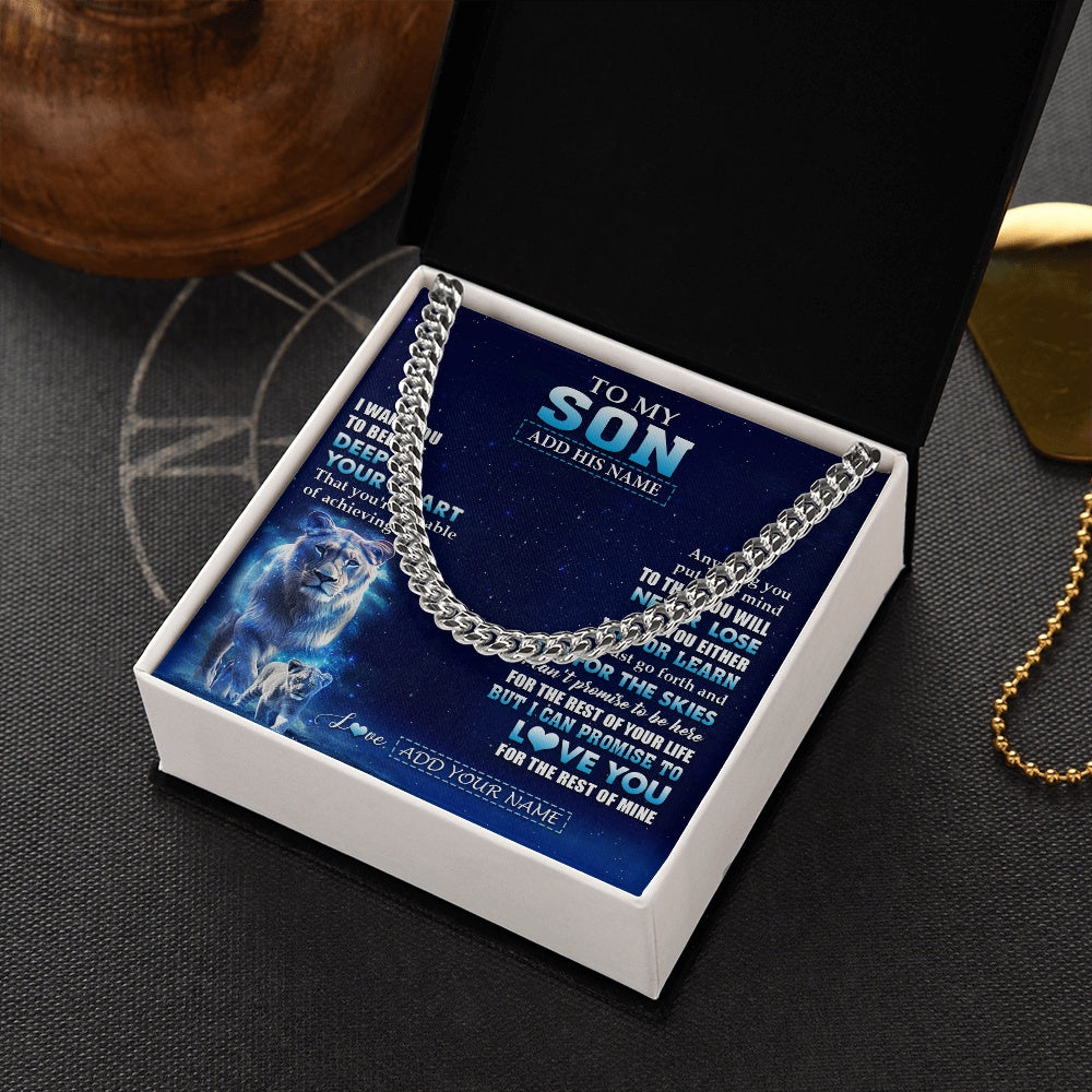 Personalized To My Son Necklace From Mom Mother Believe Your Heart Son Gift Birthday Graduation Christmas Customized Gift Box Message Card