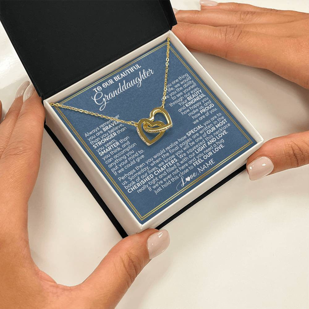 Personalized To Our Beautiful Granddaughter Necklace From Grandma Grandpa Always Remember Granddaughter Birthday Christmas Customized Gift Box Message Card
