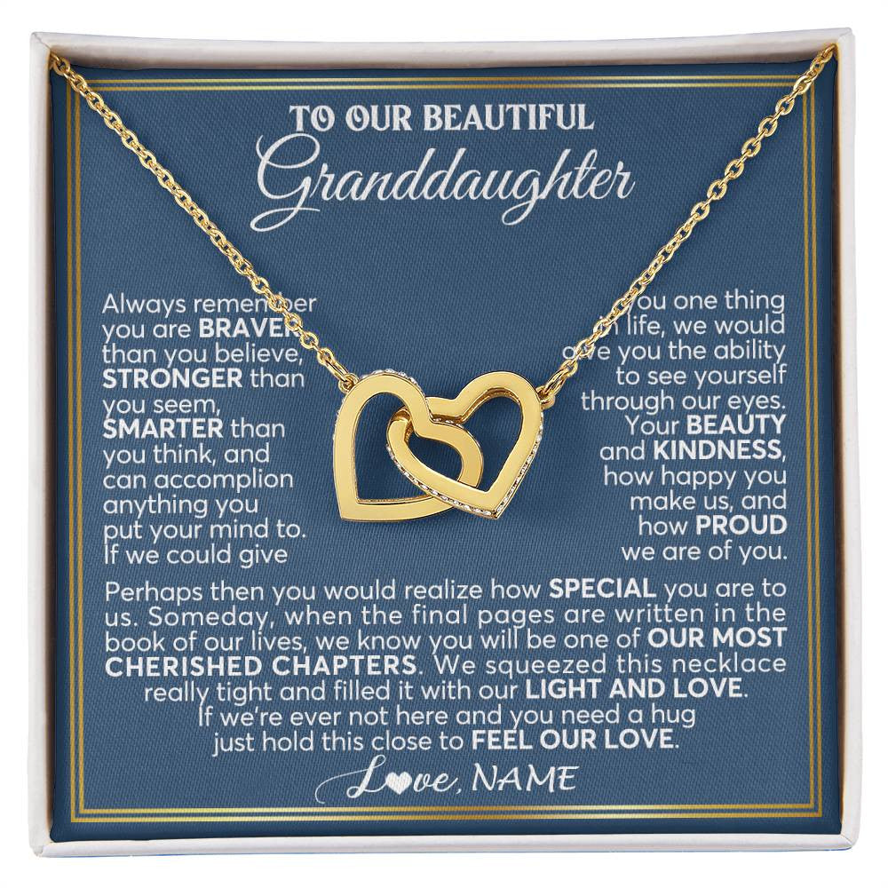 Personalized To Our Beautiful Granddaughter Necklace From Grandma Grandpa Always Remember Granddaughter Birthday Christmas Customized Gift Box Message Card