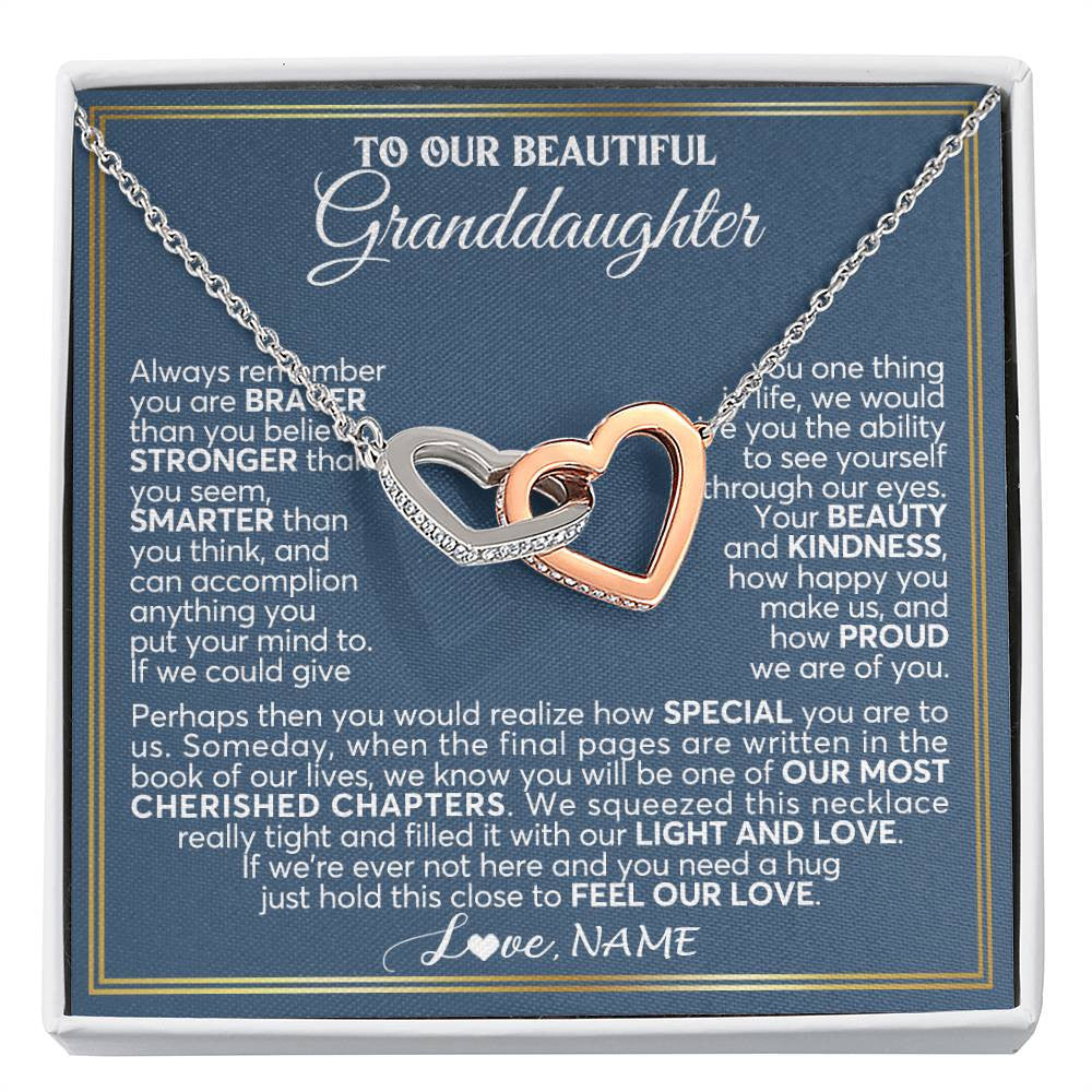 Personalized To Our Beautiful Granddaughter Necklace From Grandma Grandpa Always Remember Granddaughter Birthday Christmas Customized Gift Box Message Card