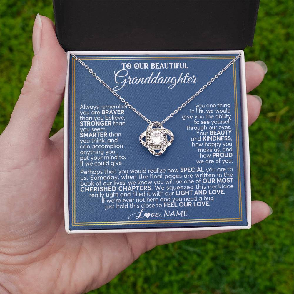Personalized To Our Beautiful Granddaughter Necklace From Grandma Grandpa Always Remember Granddaughter Birthday Christmas Customized Gift Box Message Card