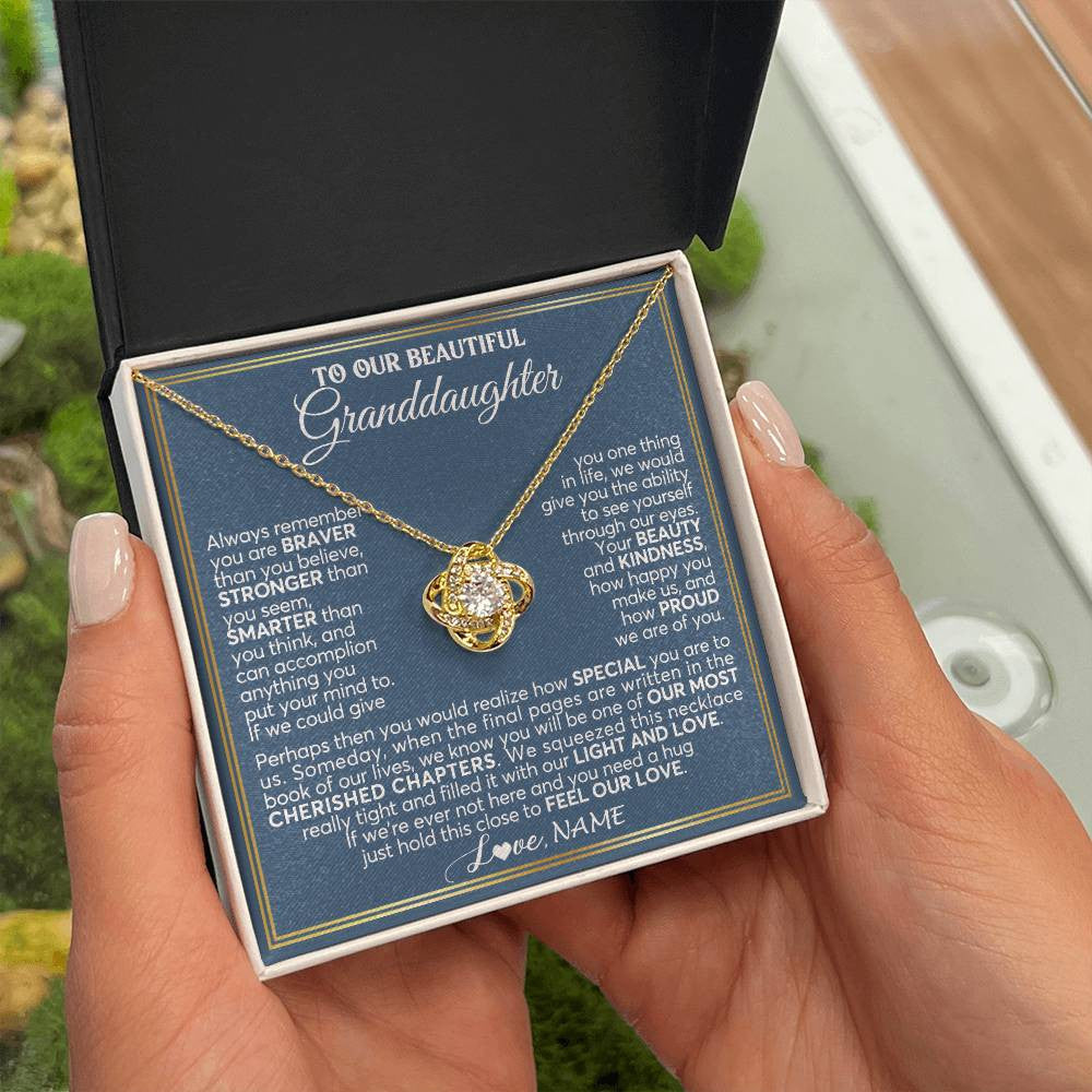 Personalized To Our Beautiful Granddaughter Necklace From Grandma Grandpa Always Remember Granddaughter Birthday Christmas Customized Gift Box Message Card