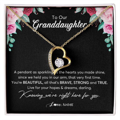 Personalized To Our Granddaughter Necklace From Aunt Uncle You're Beautiful Granddaughter Jewelry Pendant Birthday Christmas Customized Gift Box Message Card