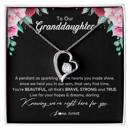 Personalized To Our Granddaughter Necklace From Aunt Uncle You're Beautiful Granddaughter Jewelry Pendant Birthday Christmas Customized Gift Box Message Card