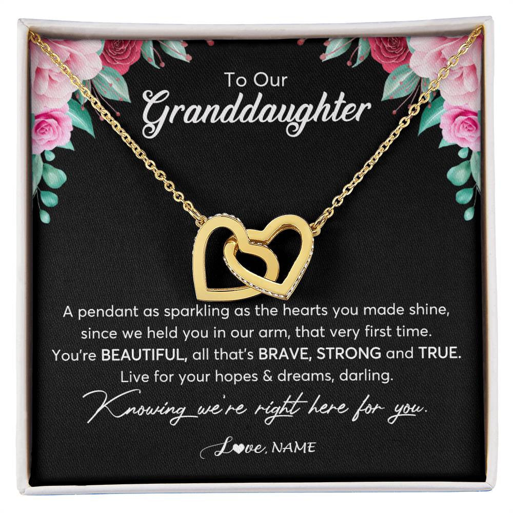 Personalized To Our Granddaughter Necklace From Aunt Uncle You're Beautiful Granddaughter Jewelry Pendant Birthday Christmas Customized Gift Box Message Card