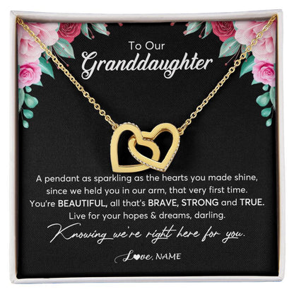 Personalized To Our Granddaughter Necklace From Aunt Uncle You're Beautiful Granddaughter Jewelry Pendant Birthday Christmas Customized Gift Box Message Card