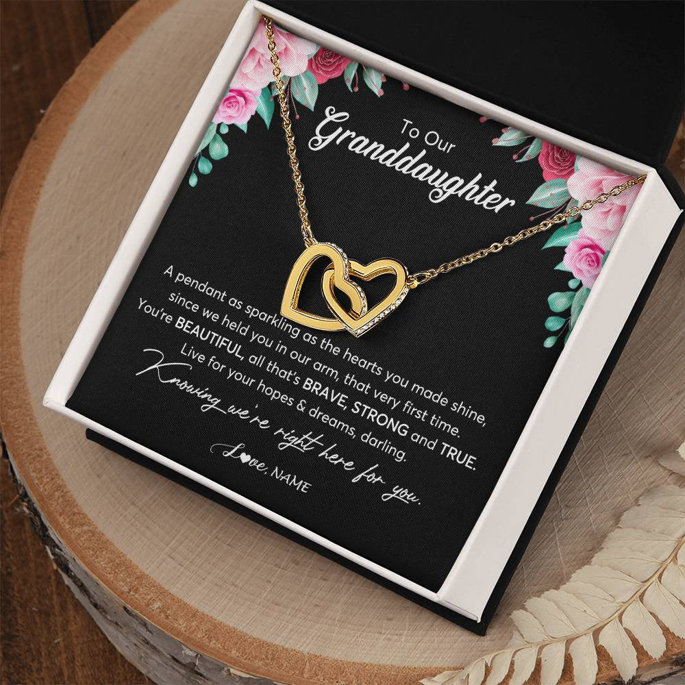 Personalized To Our Granddaughter Necklace From Aunt Uncle You're Beautiful Granddaughter Jewelry Pendant Birthday Christmas Customized Gift Box Message Card
