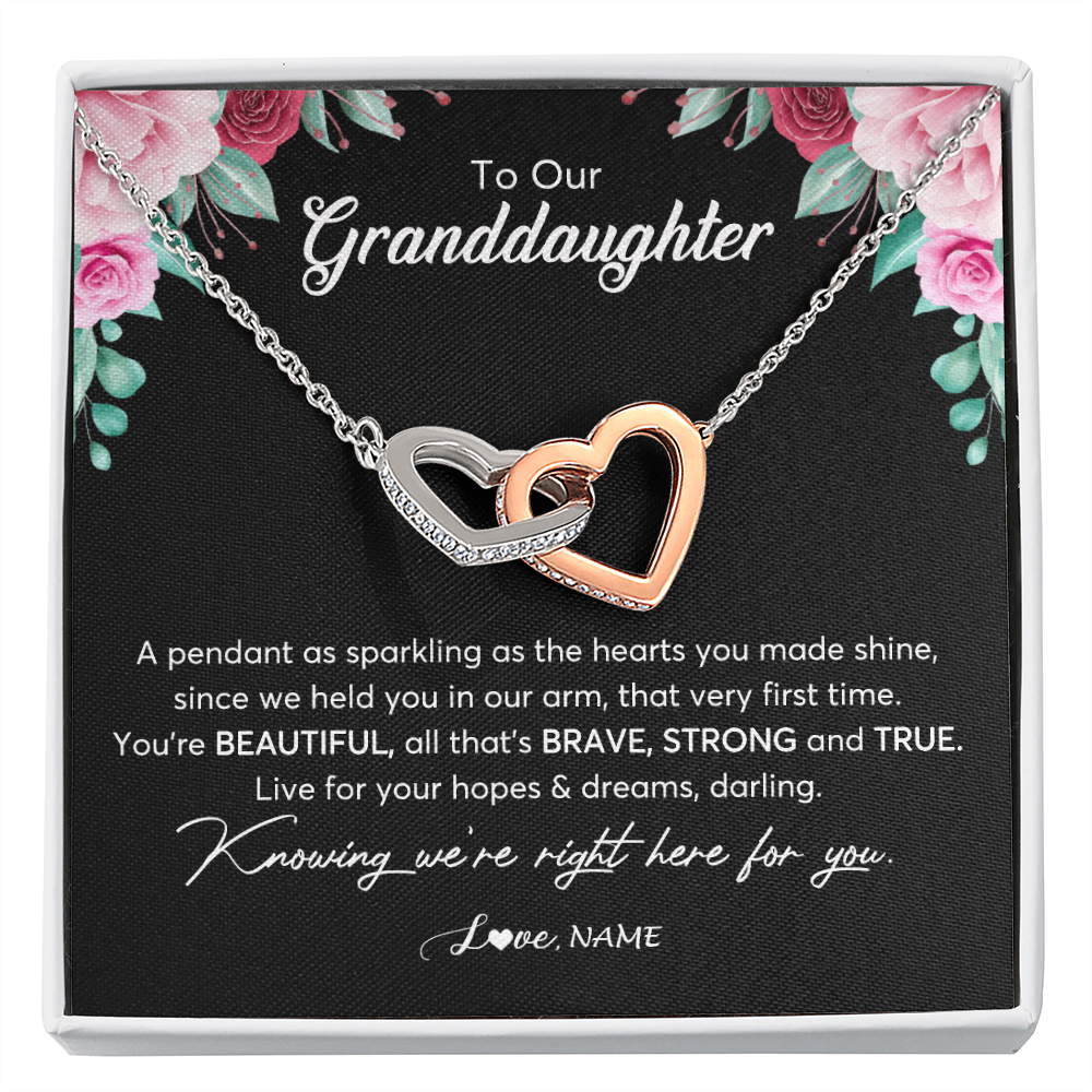 Personalized To Our Granddaughter Necklace From Aunt Uncle You're Beautiful Granddaughter Jewelry Pendant Birthday Christmas Customized Gift Box Message Card
