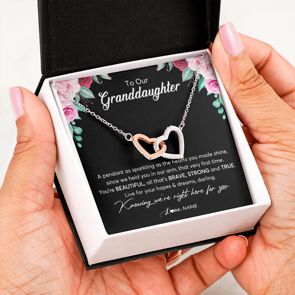 Personalized To Our Granddaughter Necklace From Aunt Uncle You're Beautiful Granddaughter Jewelry Pendant Birthday Christmas Customized Gift Box Message Card