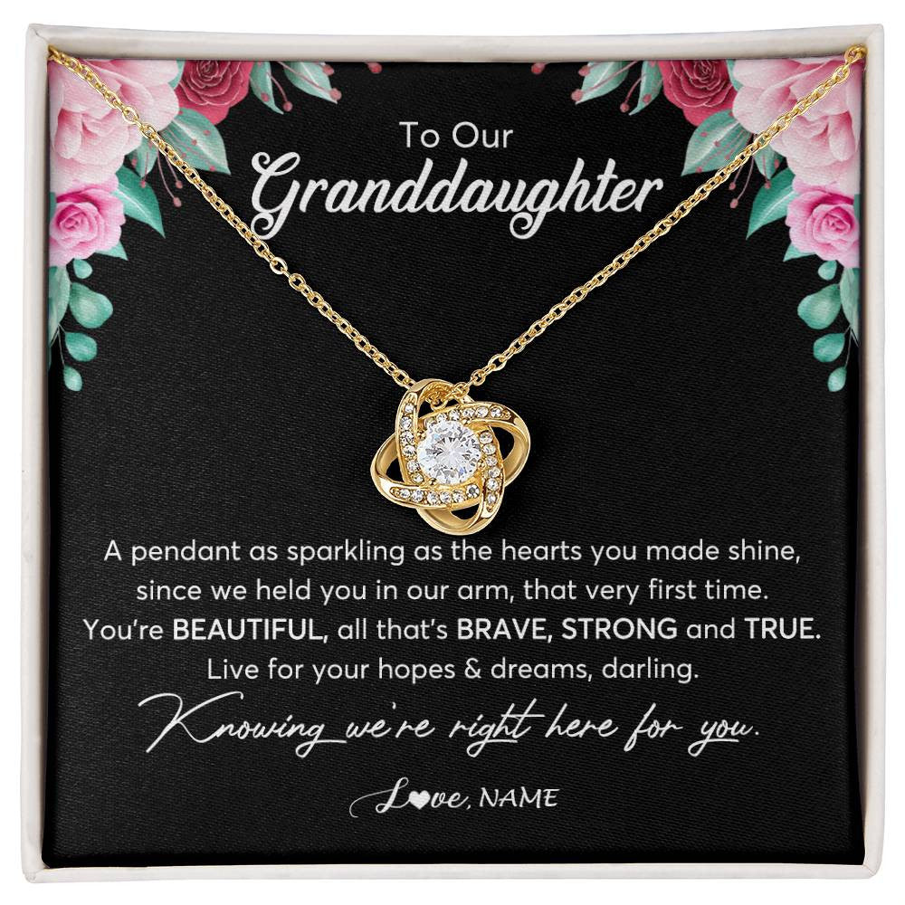 Personalized To Our Granddaughter Necklace From Aunt Uncle You're Beautiful Granddaughter Jewelry Pendant Birthday Christmas Customized Gift Box Message Card