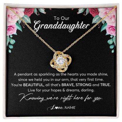Personalized To Our Granddaughter Necklace From Aunt Uncle You're Beautiful Granddaughter Jewelry Pendant Birthday Christmas Customized Gift Box Message Card