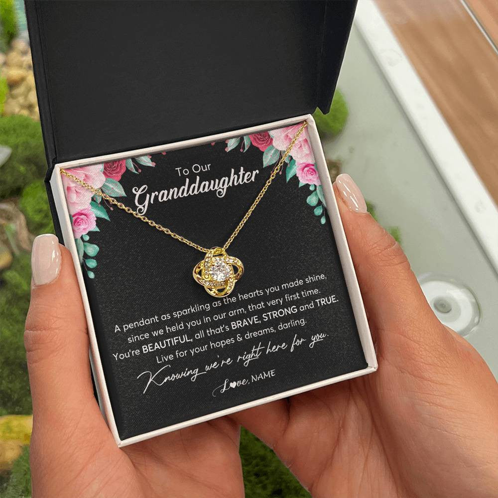 Personalized To Our Granddaughter Necklace From Aunt Uncle You're Beautiful Granddaughter Jewelry Pendant Birthday Christmas Customized Gift Box Message Card