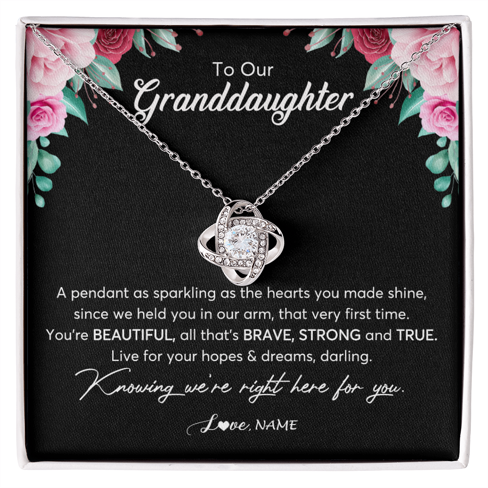 Personalized To Our Granddaughter Necklace From Aunt Uncle You're Beautiful Granddaughter Jewelry Pendant Birthday Christmas Customized Gift Box Message Card