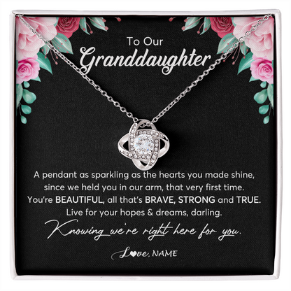Personalized To Our Granddaughter Necklace From Aunt Uncle You're Beautiful Granddaughter Jewelry Pendant Birthday Christmas Customized Gift Box Message Card