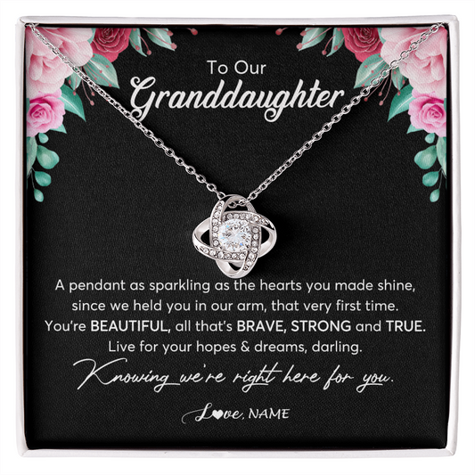 Personalized To Our Granddaughter Necklace From Aunt Uncle You're Beautiful Granddaughter Jewelry Pendant Birthday Christmas Customized Gift Box Message Card