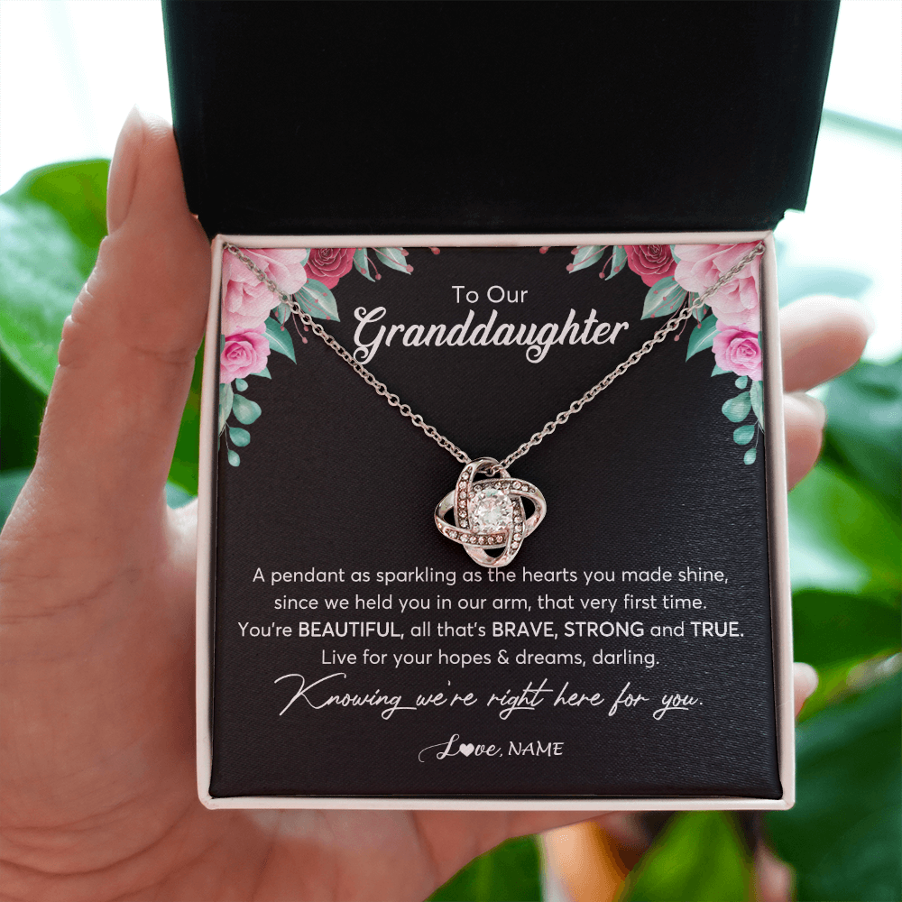 Personalized To Our Granddaughter Necklace From Aunt Uncle You're Beautiful Granddaughter Jewelry Pendant Birthday Christmas Customized Gift Box Message Card